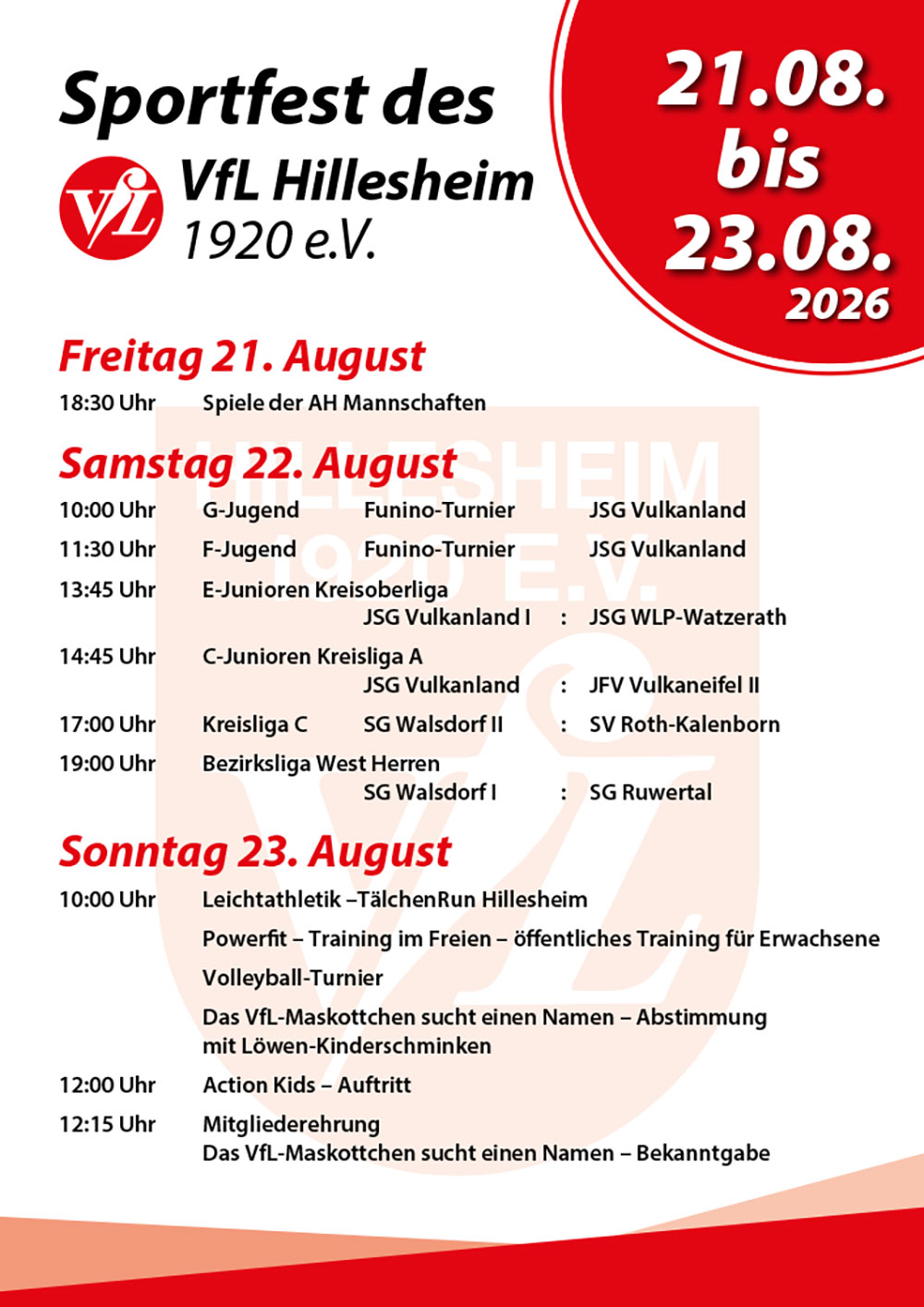VfL Plakat Sportfest 2026